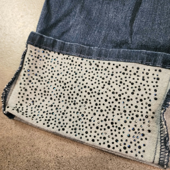Rhinestone Cuff Ankle Jeans - Picture 5 of 5